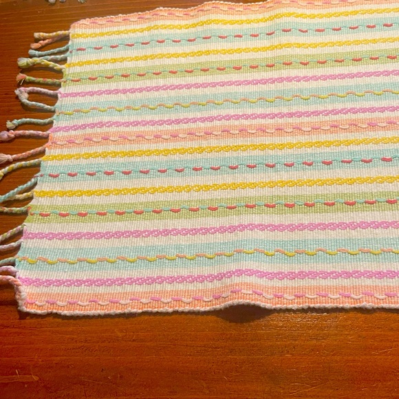 Blossoms & Blooms Pastel Woven Cottage Core Placemats Qty 6 India Shabby Chic’ - Picture 3 of 6